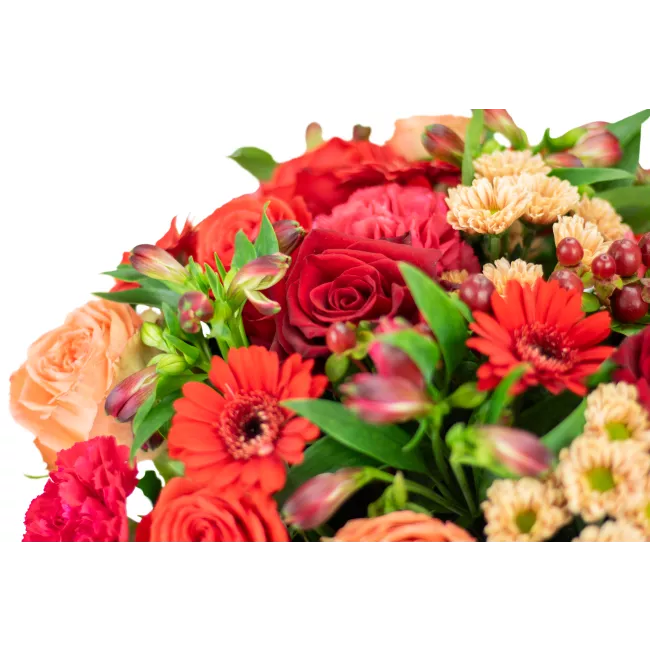 Box červených květin